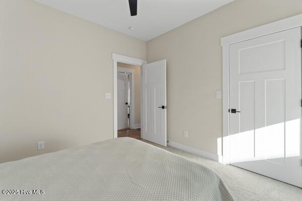 119 Bridgetowne Ave, Edenton, NC 27932 - carpeted bedroom featuring ceiling fan and baseboards