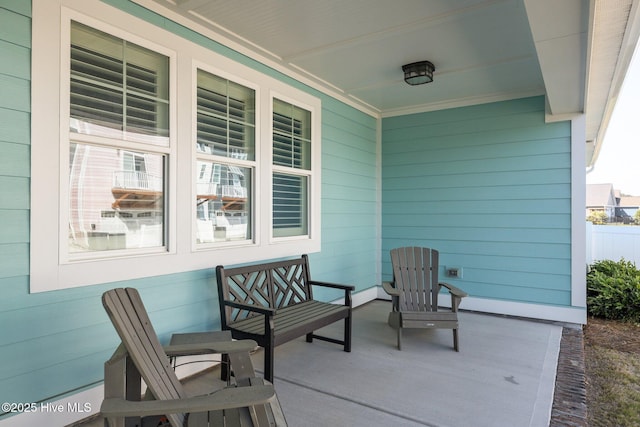 view of patio featuring covered porch