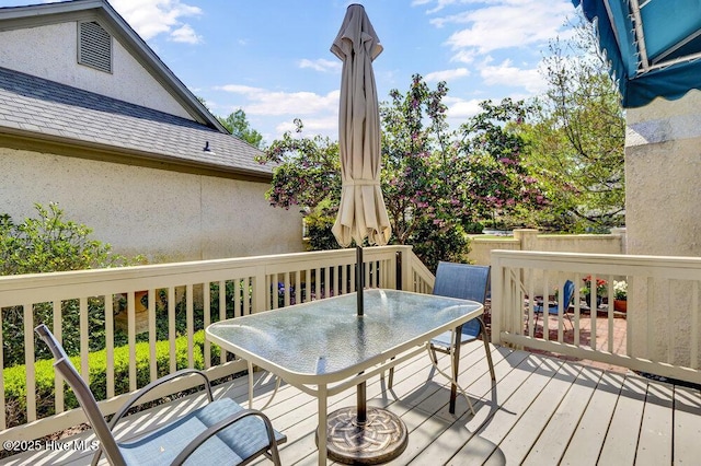 1957 Prestwick Ln, Wilmington, NC 28405 - wooden terrace with outdoor dining area