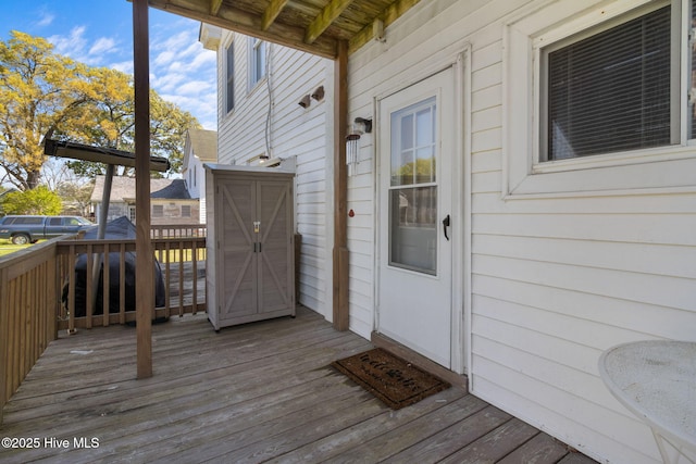 view of wooden deck