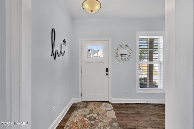 41 S Lamplighters Walk, Hampstead, NC 28443 - entryway with dark wood finished floors, plenty of natural light, and baseboards