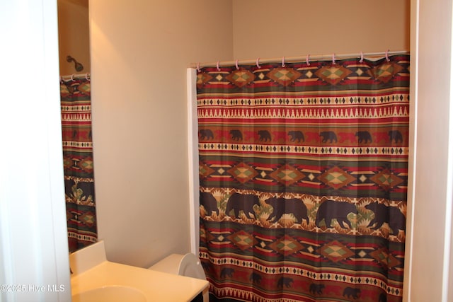 107 Pinyon Ln, Ayden, NC 28513 - bathroom with toilet, curtained shower, and vanity
