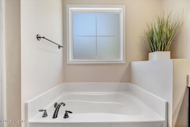 full bathroom featuring a garden tub