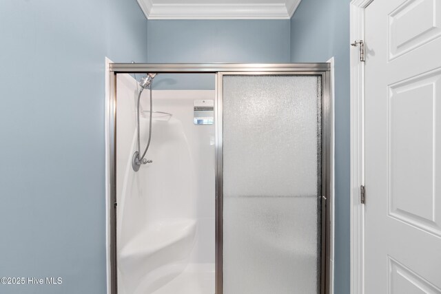 103 Arabian Cir, Beulaville, NC 28518 - full bathroom featuring crown molding and a stall shower