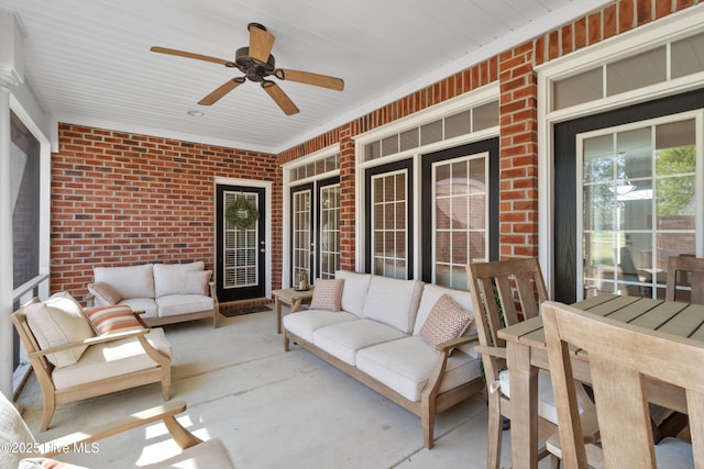103 Arabian Cir, Beulaville, NC 28518 - view of patio featuring an outdoor living space and ceiling fan