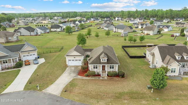 bird's eye view with a residential view