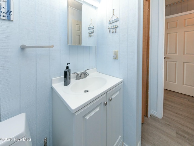 105 Blue Heron Rd, Shiloh, NC 27974 - bathroom with wood finished floors, vanity, and toilet