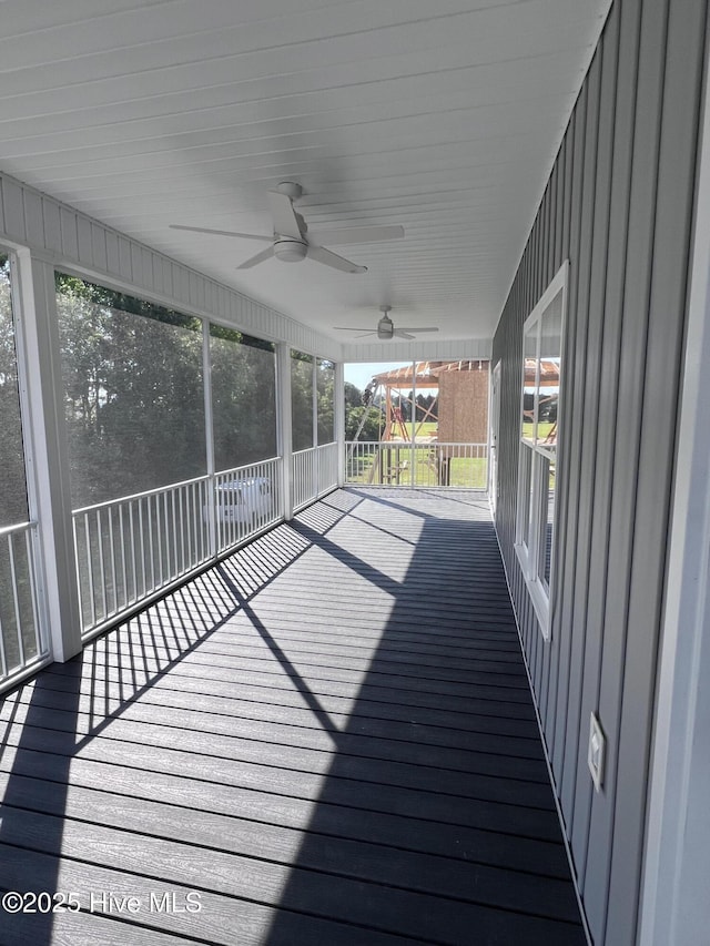3216 Whichards Beach Rd, Chocowinity, NC 27817 - wooden deck featuring a ceiling fan