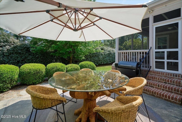 104 Old Club House Ln, Southern Pines, NC 28387 - view of patio / terrace featuring outdoor dining area, area for grilling, and entry steps