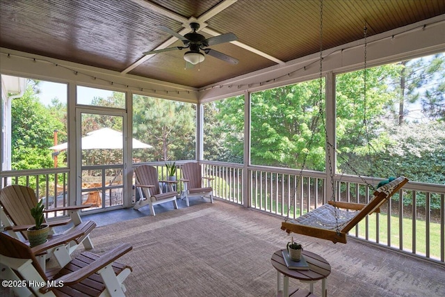 104 Old Club House Ln, Southern Pines, NC 28387 - sunroom / solarium featuring ceiling fan