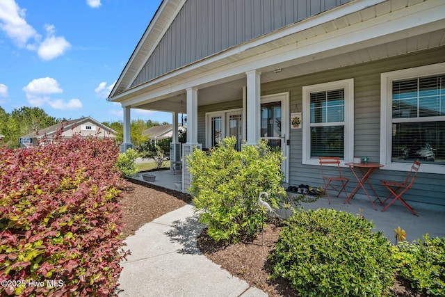exterior space featuring a porch