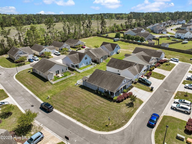 drone / aerial view with a residential view