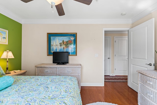 260 S Crow Creek Dr NW Lot 19, Calabash, NC 28467 - bedroom featuring ceiling fan, baseboards, crown molding, and wood finished floors