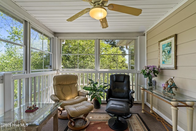 260 S Crow Creek Dr NW Lot 19, Calabash, NC 28467 - sunroom / solarium featuring ceiling fan