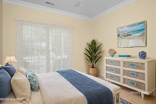 106 Oakmont Cir, New Bern, NC 28562 - bedroom featuring crown molding and ceiling fan
