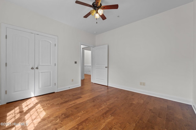 80 Whistling Straight Rd, Pinehurst, NC 28374 - unfurnished bedroom with wood finished floors, a closet, and ceiling fan