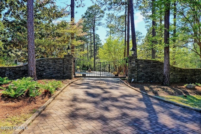 view of gate with fence
