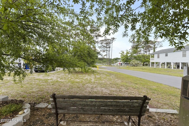 view of home's community with a lawn