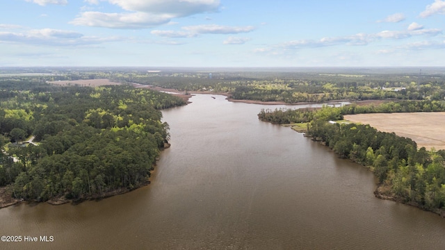 210 Sumter Ct, Havelock, NC 28532 - drone / aerial view of a nearby body of water and a forest