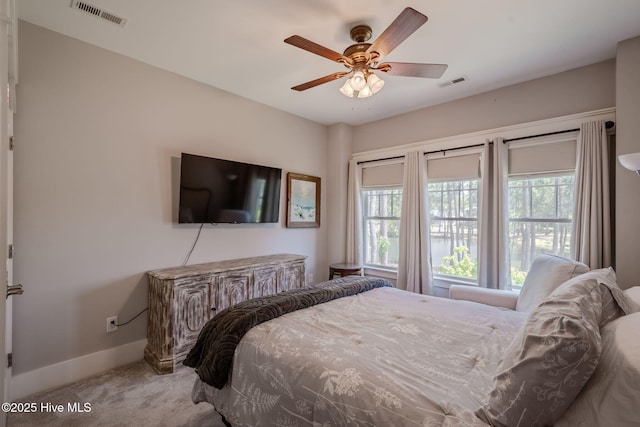 9298 W Lake Rd, Calabash, NC 28467 - bedroom with carpet, visible vents, and multiple windows