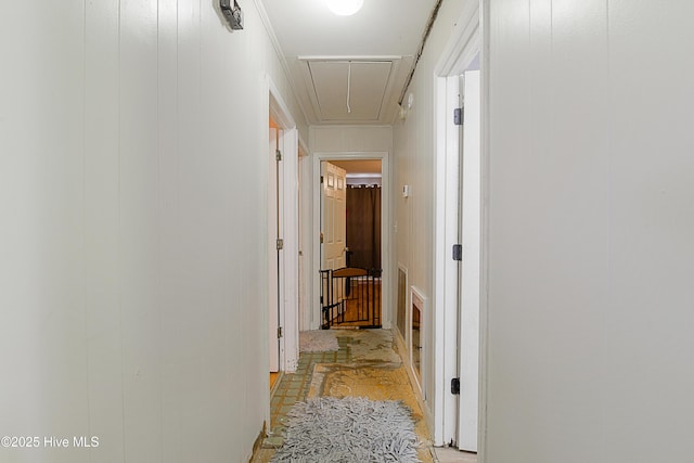 corridor featuring attic access