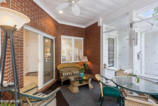 8819 Sawmill Creek Ln, Wilmington, NC 28411 - sunroom / solarium with a ceiling fan