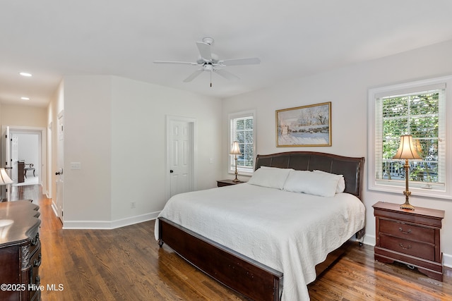 8819 Sawmill Creek Ln, Wilmington, NC 28411 - bedroom with wood finished floors, multiple windows, baseboards, and recessed lighting