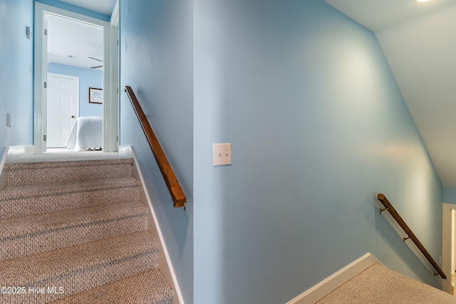8819 Sawmill Creek Ln, Wilmington, NC 28411 - stairway featuring baseboards and carpet