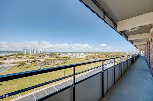balcony with a water view