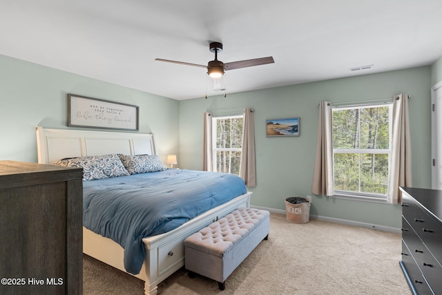 4333 Jones St SW, Shallotte, NC 28470 - carpeted bedroom with visible vents, baseboards, and ceiling fan