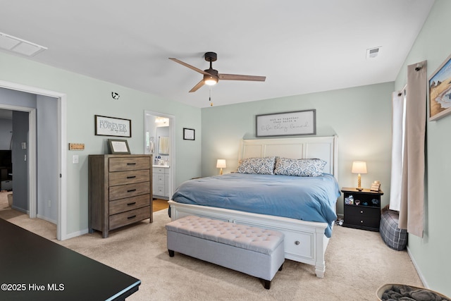 4333 Jones St SW, Shallotte, NC 28470 - bedroom featuring visible vents, light colored carpet, and ensuite bathroom