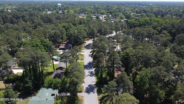 724 York St, Rocky Mount, NC 27803 - birds eye view of property featuring a forest view