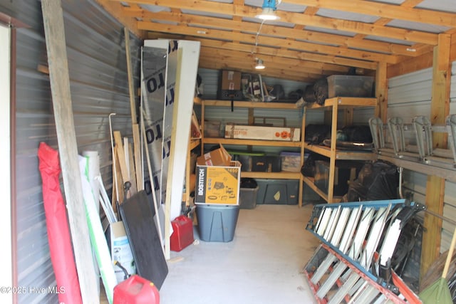 view of storage area