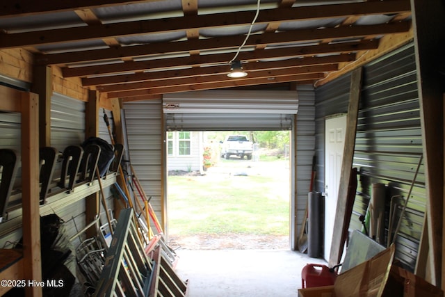 view of garage