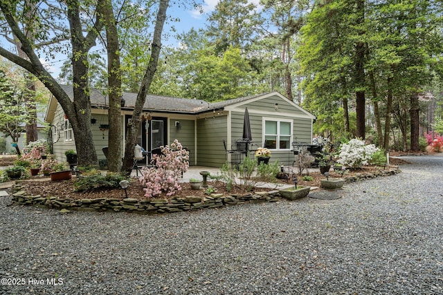 view of front facade with a patio