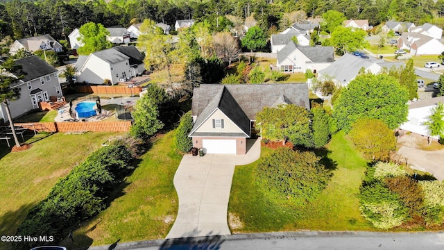 drone / aerial view featuring a residential view