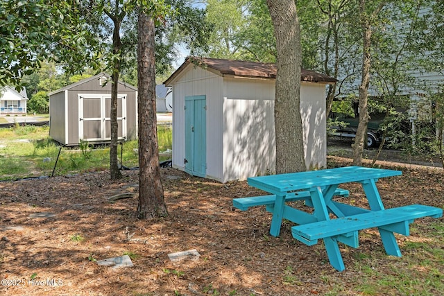 view of shed