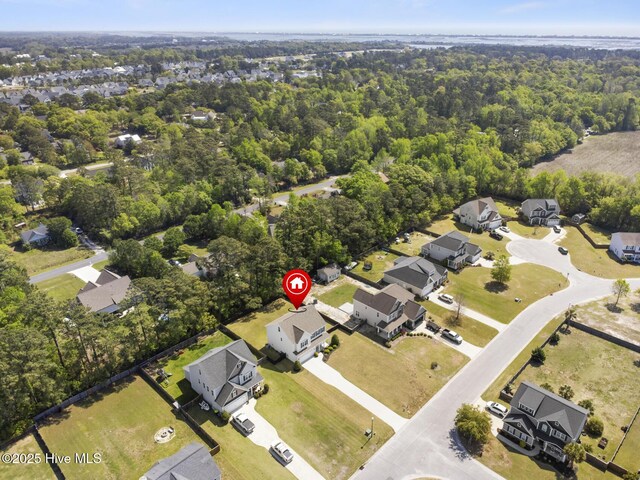 aerial view featuring a residential view