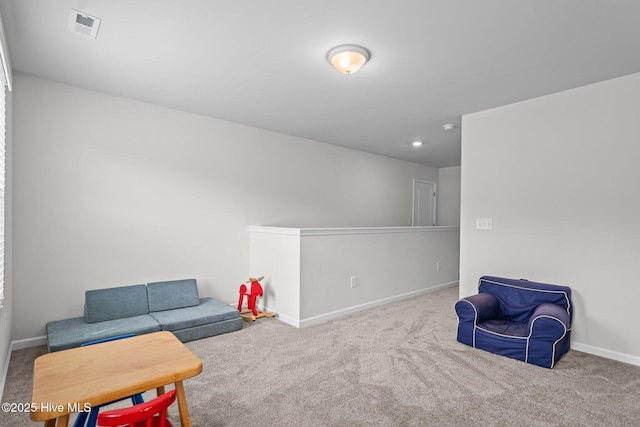 4541 Parsons Mill Dr, Castle Hayne, NC 28429 - sitting room featuring visible vents, baseboards, and carpet