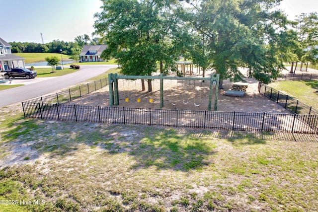 view of yard with fence