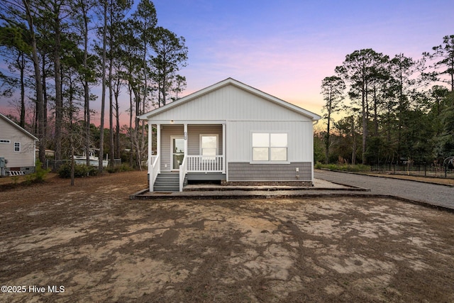 view of front of home featuring a porch