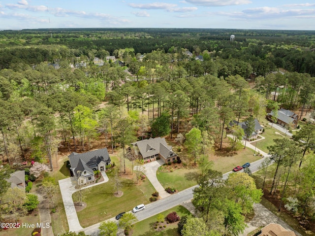 aerial view with a forest view