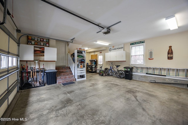 garage featuring a garage door opener