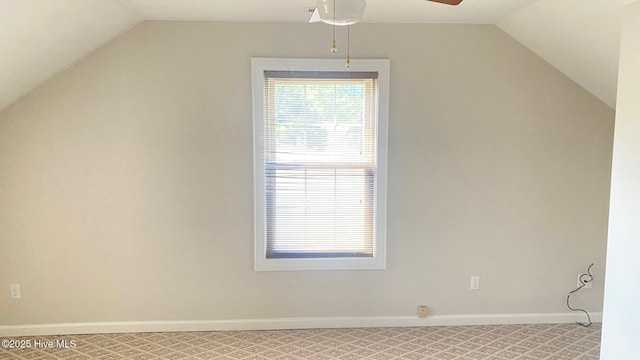 3772 Old Maco Rd NE, Leland, NC 28451 - additional living space with baseboards, a ceiling fan, and vaulted ceiling