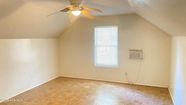 3772 Old Maco Rd NE, Leland, NC 28451 - additional living space featuring a healthy amount of sunlight, ceiling fan, a wall mounted AC, and lofted ceiling