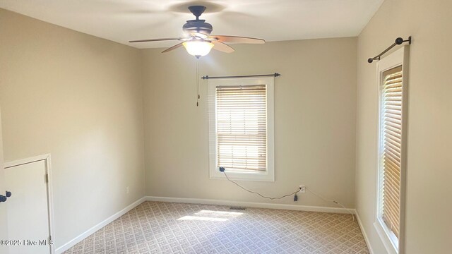 3772 Old Maco Rd NE, Leland, NC 28451 - empty room featuring baseboards, carpet, and ceiling fan