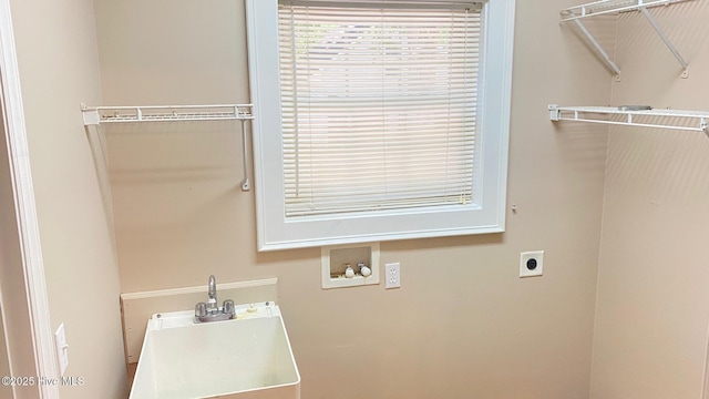 3772 Old Maco Rd NE, Leland, NC 28451 - laundry area featuring electric dryer hookup, a sink, washer hookup, and laundry area