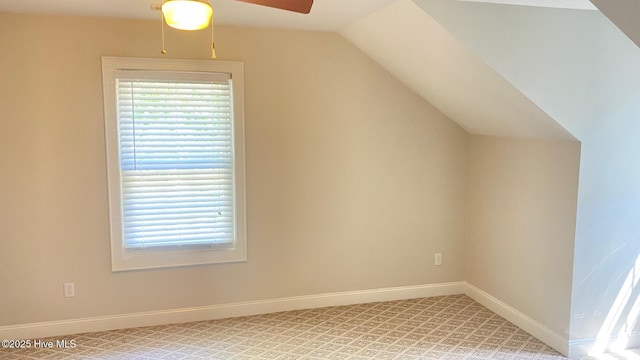 3772 Old Maco Rd NE, Leland, NC 28451 - additional living space with plenty of natural light, a ceiling fan, baseboards, and vaulted ceiling