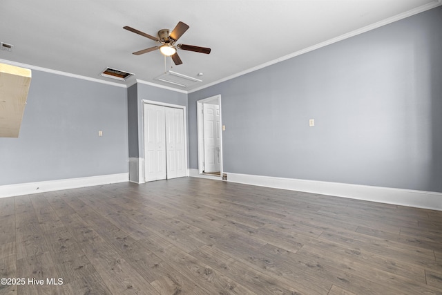 110 Vauhan Ct, Jacksonville, NC 28540 - interior space with attic access, wood finished floors, baseboards, and ceiling fan
