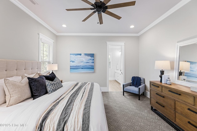 bedroom featuring recessed lighting, visible vents, and multiple windows